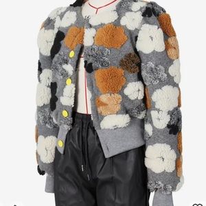 InternationalGirl Plush 3D Flowers Vintage Jacket Women Fashion Casual